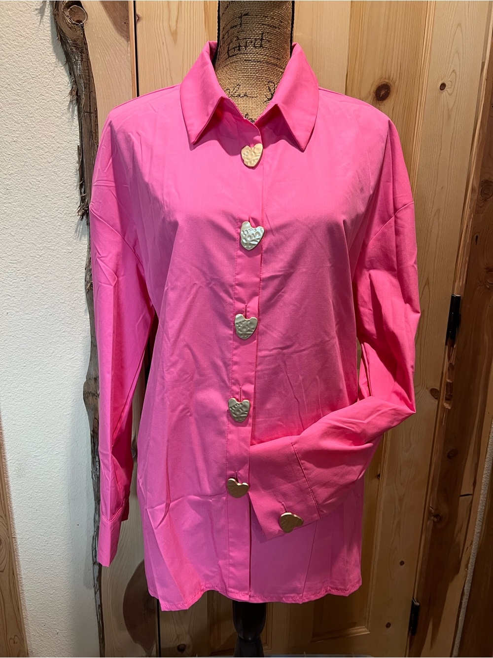 Women's Pink Button-Front Shirt